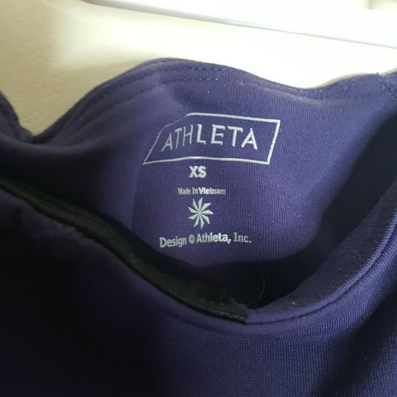 Athleta Long Ruched Flared Yoga Pants Leggings Purple Size XS Appx 26" Waist - Picture 4 of 4